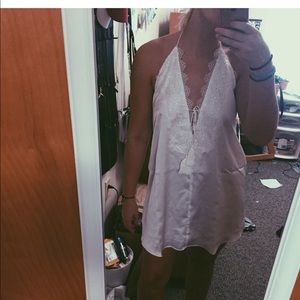 White lace❄️halter slip dress size S/M
